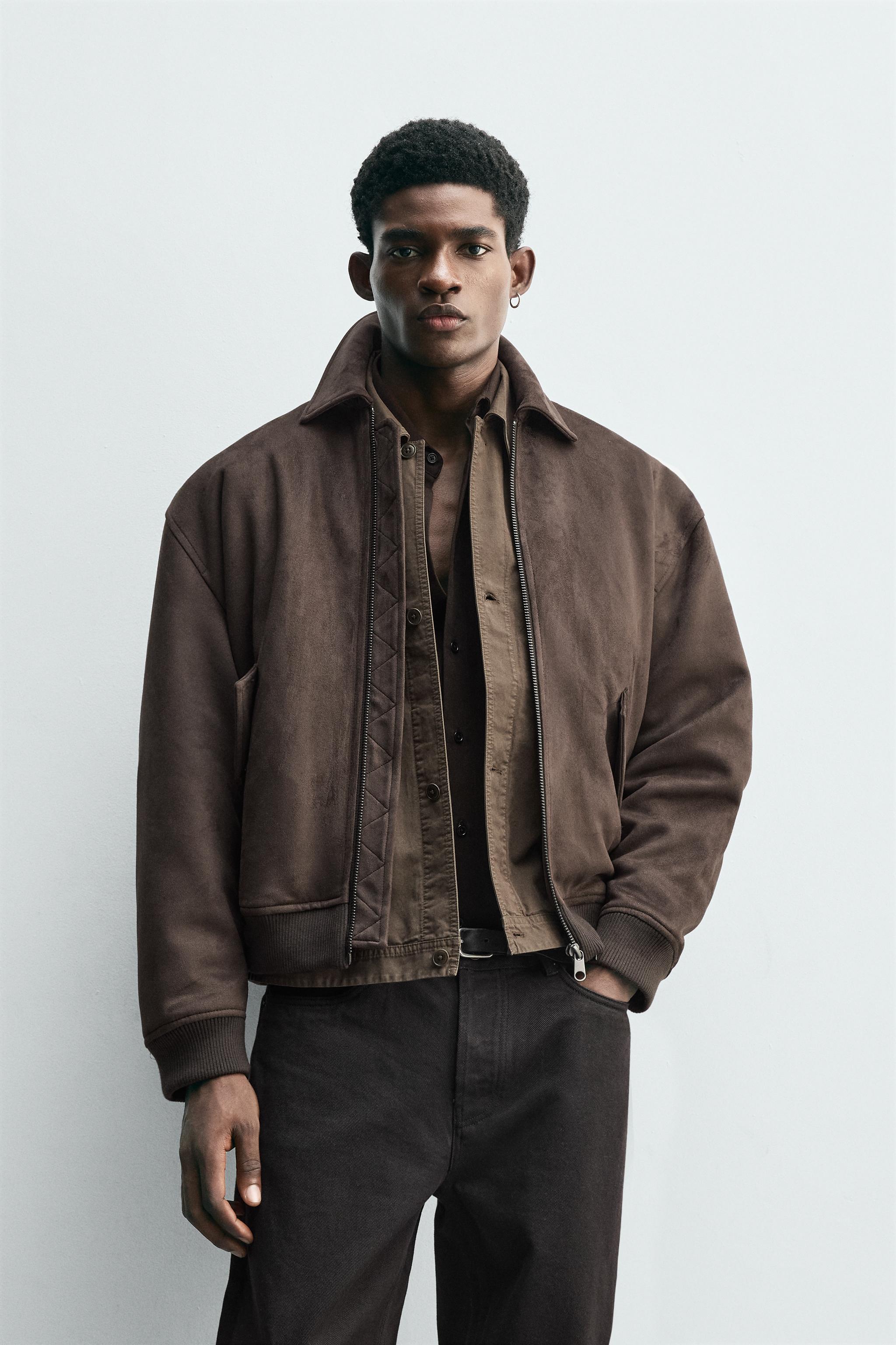 FAUX SUEDE QUILTED JACKET